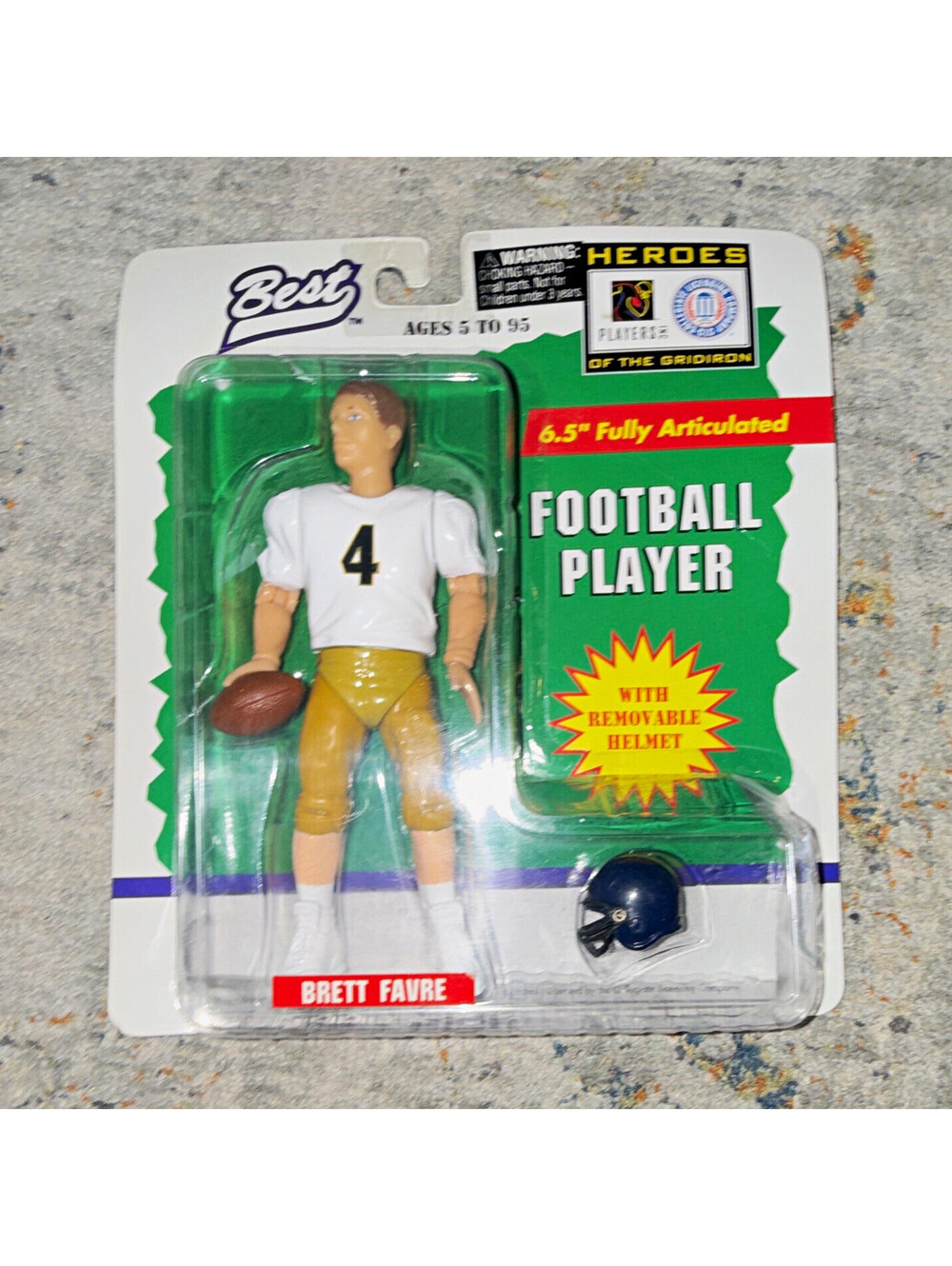 Best Heroes of the Gridiron Brett Favre 6.5in Action Figure Removable Helmet